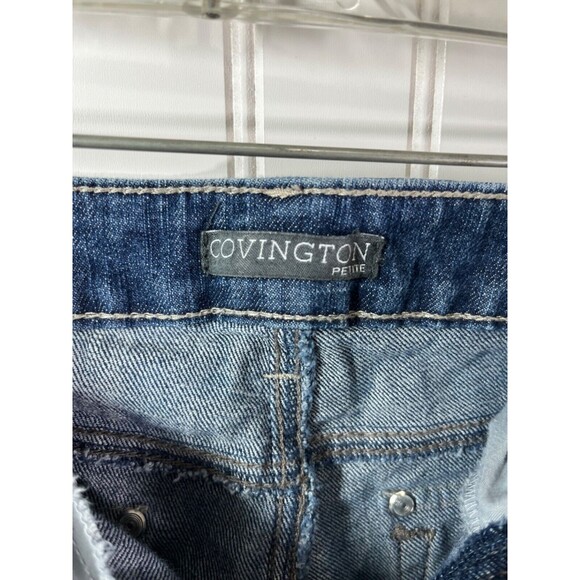 Covington Petite Women's Jeans Straight Leg Size 12P Embroider Pockets (short) - Picture 2 of 7